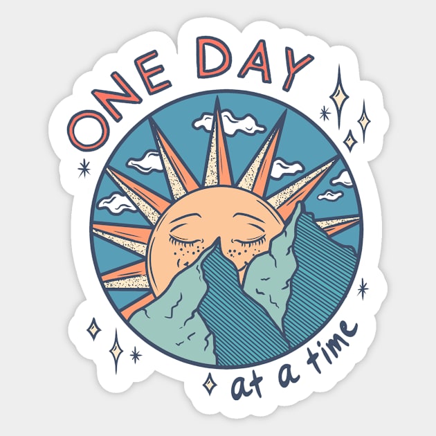 One Day at a Time Sticker by Luck and Lavender Studio